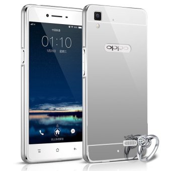 Gambar Case Bumper Oppo F1s Selfie Expert Aluminium Mirror With SlidingBackcase Hardcase Casing Hp Silver