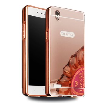 Gambar Case Bumper Untuk Oppo Mirror 5 A51W 2 In 1 Slide Mirror Backcase Hardcase Sliding   Rose Pink