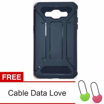 Gambar Case Capsule Ultra Rugged For Samsung Galaxy J2 Prime Hybrid Armor TPU Shockproof Anti Slip Soft Back Case   Softcase   Casing Hp + Cable Sync Data Love USB Micro   Biru Tua   Navy