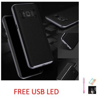 Gambar Case Executive iPaky Carbon Fiber Shockproof Hybrid Case for Samsung Galaxy S8   Black Free USB LED