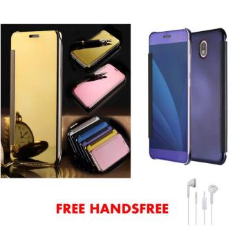 Gambar Case Executive Samsung Galaxy J7 Pro Flipcase Flip Mirror Cover S View Transparan Auto Lock Casing Hp  Random Color Free Handsfree