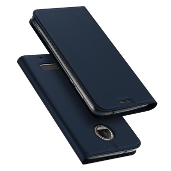 Case for Motorola Moto Z2 Play Luxury Flip Leather Slim Book Design Cover (Dark Blue) - intl  