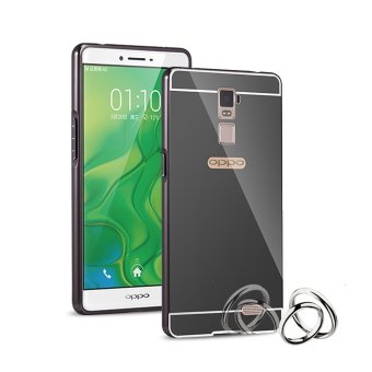 Gambar Case for Oppo R7 Plus Alumunium Bumper With Mirror Backdoor Slide Hitam