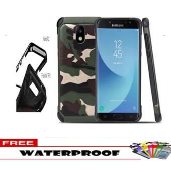 Case For Samsung Galaxy J7 Pro 2017 2 in1 Army Camo Camouflage Pattern PC+Silicone Armor Anti-knock Protective Back Cover Cases - Hijau + Free Waterproof ...