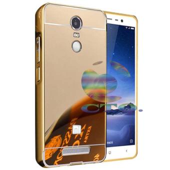 Gambar Case For Xiaomi Redmi Note 4X Bumper Sleding Mirror   Bumper BesiKaca Metal Back Case   Bumper Cermin   Casing Hp   Casing Handphone  Gold