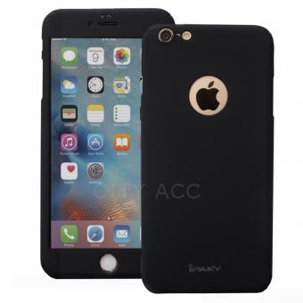 Case Front Back 360 Degree Full Protection for Apple iPhone 6 / iPhone 6s - Black + Tempered Glass  