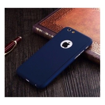 Gambar Case Front Back 360 Degree Full Protection Iphone 6 6S   Blue + Tempered Glass