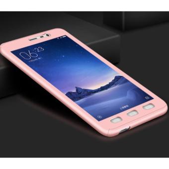 Gambar Case Front Back 360 Degree Full Protection Xiaomi Redmi Note 3   Pink + Tempered Glass