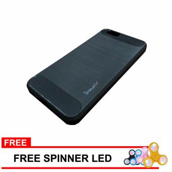 Gambar Case Ipaky Soft Untuk Oppo A39 Carbon Series   Black + Free SpinnerLED