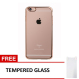 Case iphone 4/4S Softcase List Chrome- Rose Gold+ Gratis Tempered Glass  