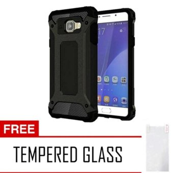 Gambar Case Iron Tough Armor Carbon for Samsung Galaxy J7 Prime Series  Hitam + Free Tempered Glass