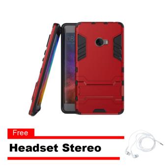 Gambar Case Kickstand Ironman For Xiaomi Mi Note 2   Red + Free HeadsetStereo