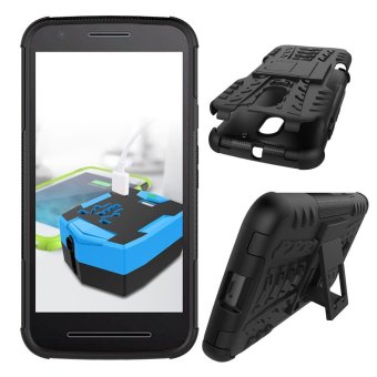 Gambar Case Moto E3 Power Rugged Armor With Kickstand   Hitam