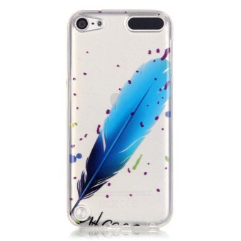 Gambar case pelindung lembut IMD TPU untuk iPod Touch 6 Touch 5 Biru bulu