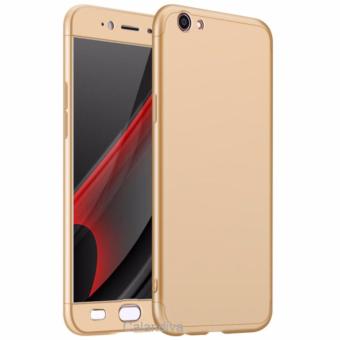 Gambar Case Premium Front Back 360 Degree Full Protection Case WithTempered Glass for VIVO V5   V5s   Gold