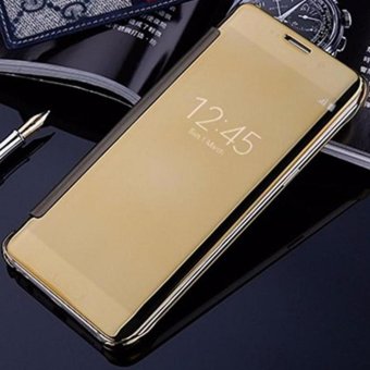 Gambar Case Samsung Galaxy A5 2016 Flipcase Flip Mirror Cover S ViewTransparan Auto Lock Casing Hp  Gold