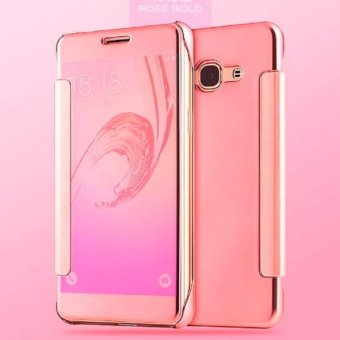 Gambar Case Samsung Galaxy A5 2017 Flipcase Flip Mirror Cover S ViewTransparan Auto Lock Casing Hp   Rose Gold