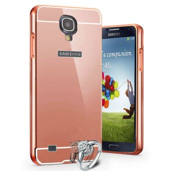 Gambar Case untuk Samsung Galaxy S4 Alumunium Bumper With Mirror BackdoorSlide   Rose Gold