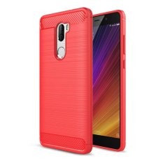 Case untuk Xiaomi Mi 5 S PLUS Soft TPU Anti-Slip Carbon Fiber Tekstur Brushed Case Cover-Merah -Intl