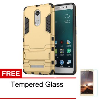 Gambar Case Xiaomi Redmi Note 3 Pro Shield Armor Kickstand Series   Gold +Free Tempered Glass