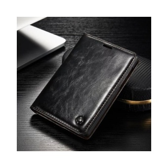 Gambar CASEME Passport Silver Edition Oil Wax Leather Case Card Holder for BlackBerry   intl