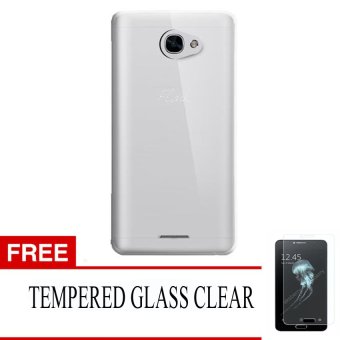 Gambar Casing Flash Plus 2 Puding Case   Putih Transparan + Gratis Tempered Glass