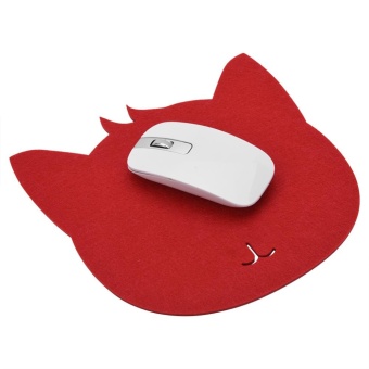 Gambar Cat bentuk anti Static Felts tabel Mouse Pad kantor Tahan Debu meja Pads (merah)