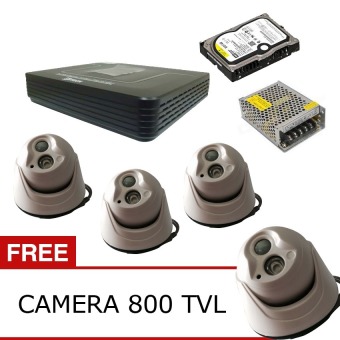 Gambar Cctv Paket Indoor Analog Camera 800 TVL   Putih