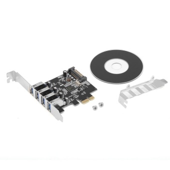 Gambar CHEER 4 Ports Super Speed USB 3.0 PCI E PCI Express PCI Expansion Card Host Card   intl