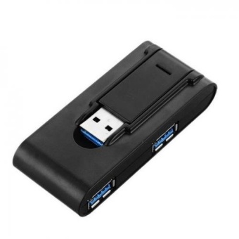 Gambar CHENYANG Black Rotating Compact Travel 4 Ports SuperSpeed USB3.0HubPocket Size Adapter Compact For Laptop PC Tablet   intl