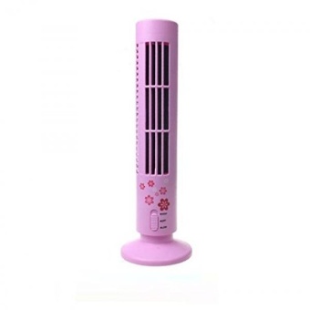 Gambar Chris Wang Mini Desktop USB Tower Fan, Bladeless No Leaf AirConditioner Cooling Cool Desk Fan, 2 Speed Avalable and Silence,Pink   intl