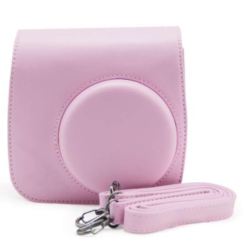 Gambar Classic Pink PU Leather Camera Case Bag For FUJIFILM Instax Mini8Mini8s intl
