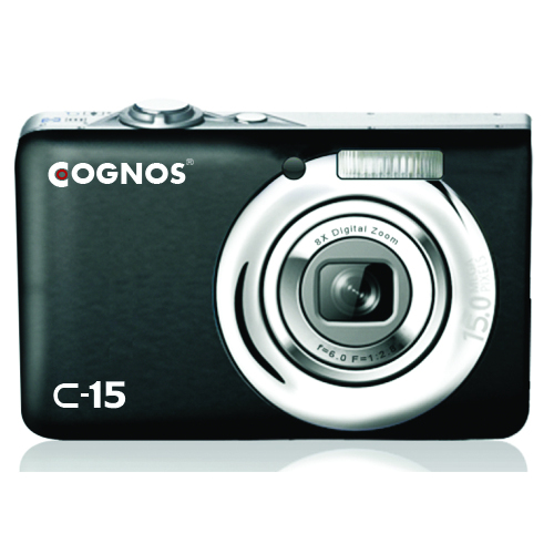 Cognos C-15 Pocket Camera 15MP TFT LCD Display 2,4" Zoom 8x - Hitam  