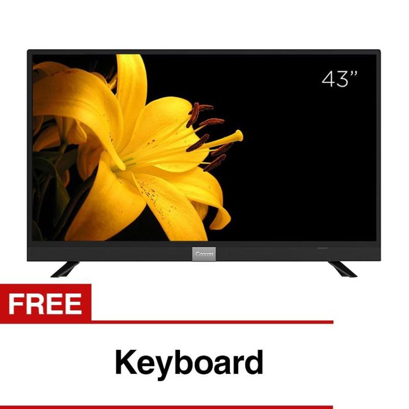 Coocaa 43 inch Full HD Smart Digital LED TV - Hitam (Model 43S3A12G) with Free Keyboard