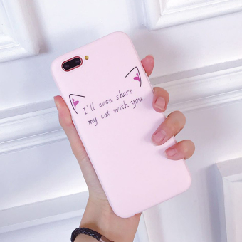 Gambar Crown oppor9 r9splus r11 sederhana merah muda telinga kucing soft shell shell telepon