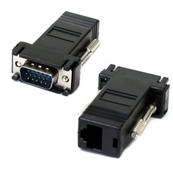 Gambar CY Chenyang 2PCS VGA Extender Male To Lan Cat5 Cat5e RJ45 EthernetFemale Adapter (Black)   intl