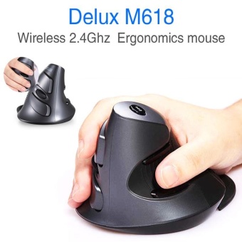 Gambar Delux M618 Wireless Ergonomic Vertical Optical Mouse For ComputerLaptop   intl