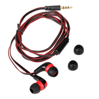 Gambar Di Telinga Dengan Headset Dan Mikrofon Torak Headphone Speaker Mini Untuk Smartphone Mendengarkan Musik MP3 MP4