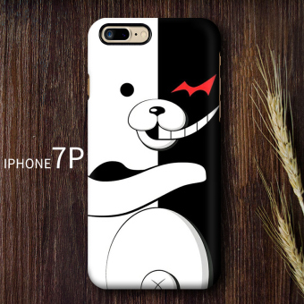 Gambar Ditambah iPhone7 kartun beruang hitam dan putih matte cangkang keras proyektil