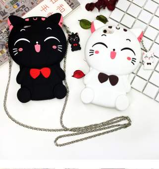 Gambar Ditambah OPPOR9 R11 A59 Lucu Rantai Lanyard Silikon Pelindung Lengan Handphone Shell