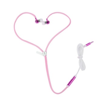 Gambar DOTEC In Ear Earphones fashion Sport Earpieces Metal Zipper Headphones Microphones Glowing Headset Stereo Handsfree Headphones Night Light  Pink   intl