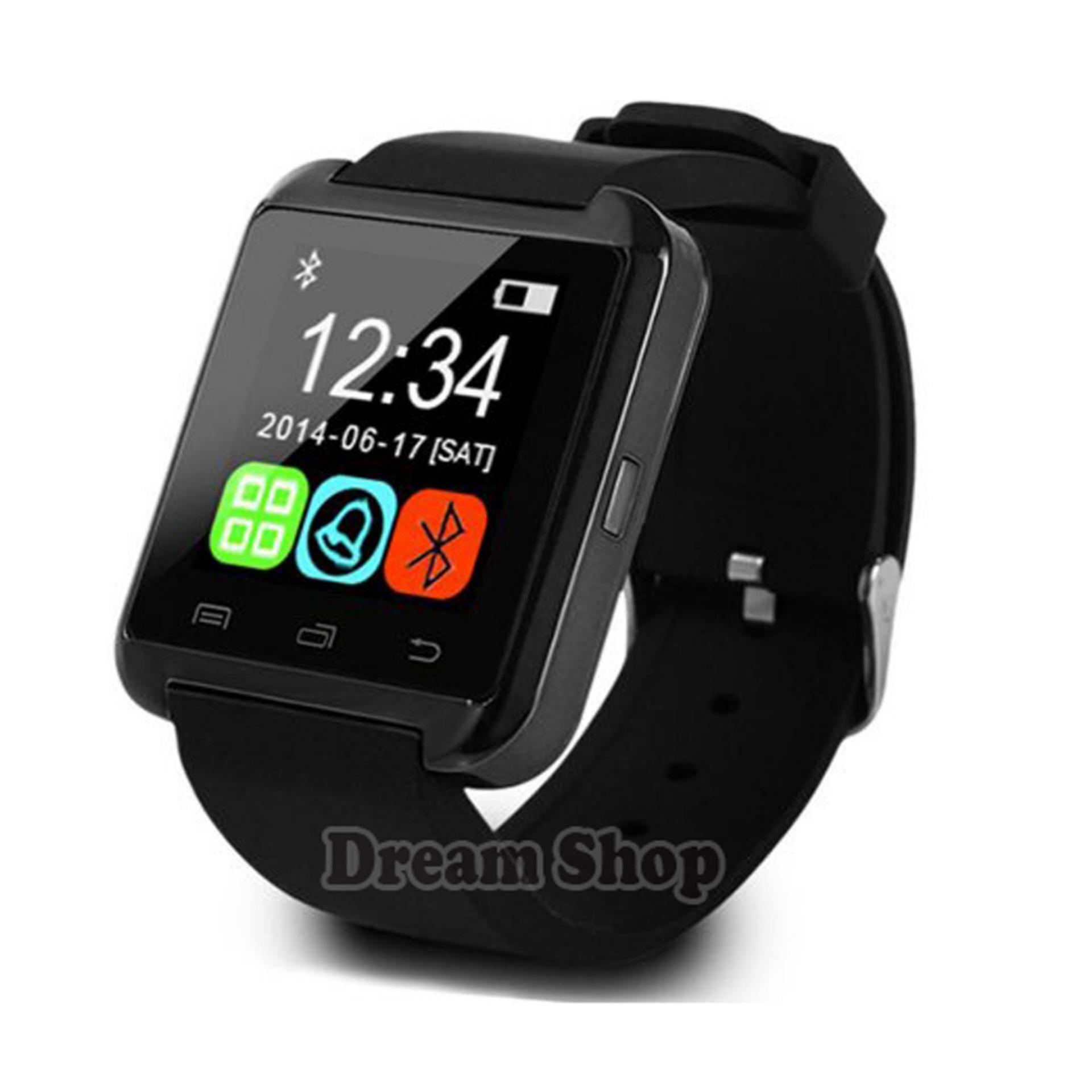 Dream Shop | Smartwatch U8 Android |  Jam Tangan Murah Asli Pria Dan Wanita Rubber Strap - Warna Hitam