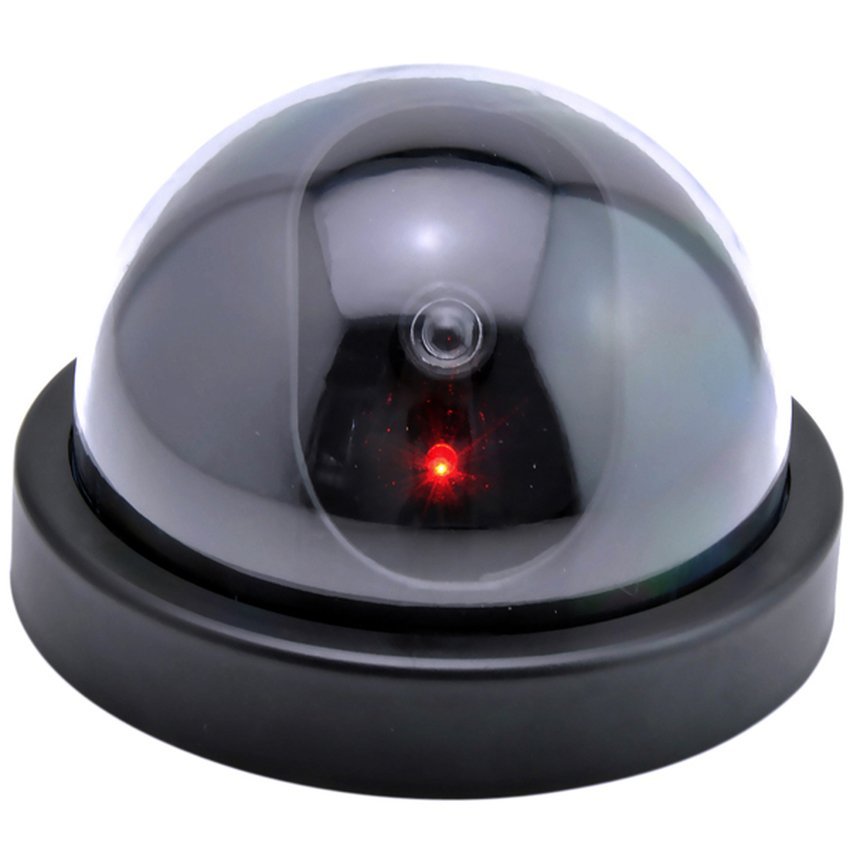 image:                  Eigia CCTV Dummy Lampu LED Kedip Fake Security Camera Anti Maling CCTV Palsu Replika Mirip Asli Kamera Keamanan Dalam Ruangan Bentuk Dome - Hitam                              