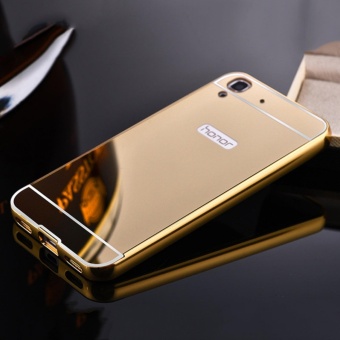 Gambar Elaike For Huawei Y6II 2 in 1 Luxury Aluminum Metal Mirror PC PhoneCover Case (Gold)   intl