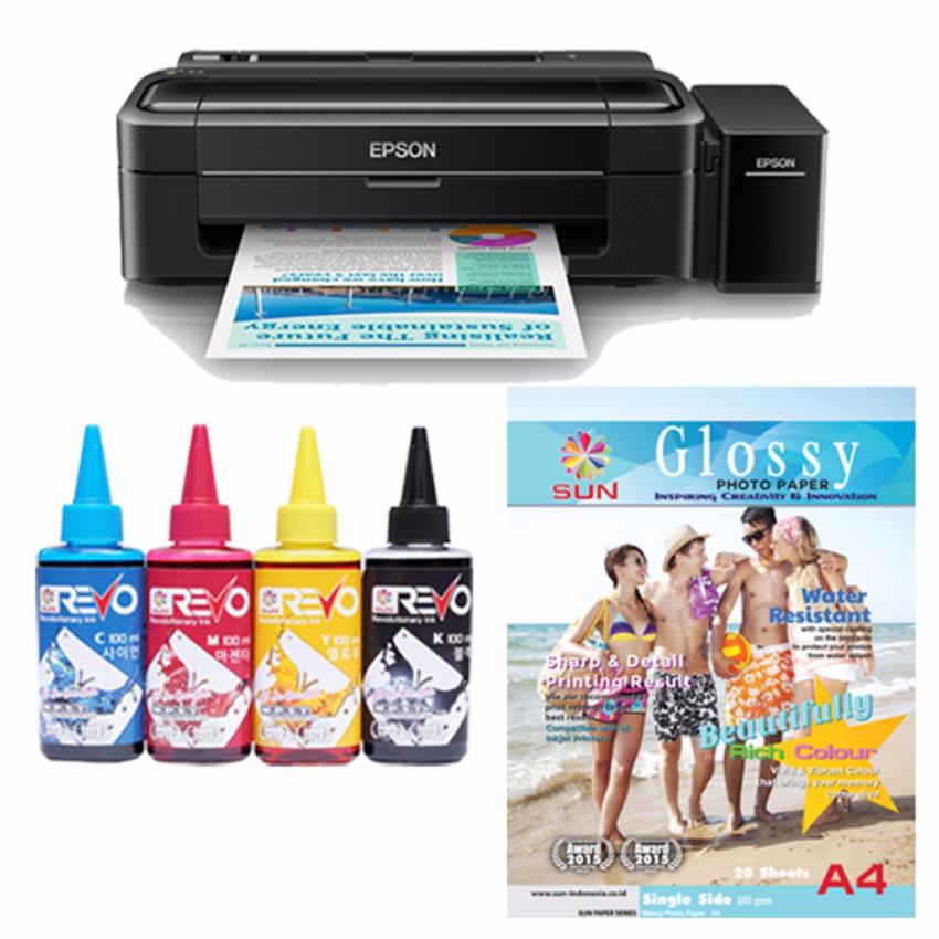 image:                  Epson Printer L310 SUN REVO INK BONUS N.G Photo Glosy Paper A4                              