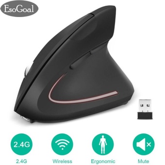 Gambar EsoGoal 2.4G Wireless Vertical Ergonomic Optical Mouse Adjustable DPI High Precision Optical Mice (Black)   intl