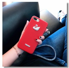 European luxury Hard PC mobile phone shell swan neck hanging drill lanyard For Xiaomi Mi mix 3 - intl