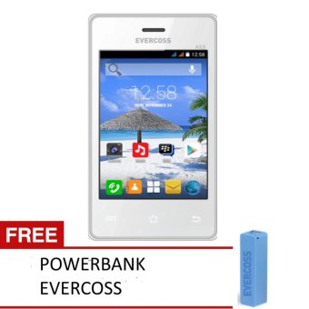 Evercoss A53* - 512MB - Putih + FREE POWERBANK EVERCOSS  