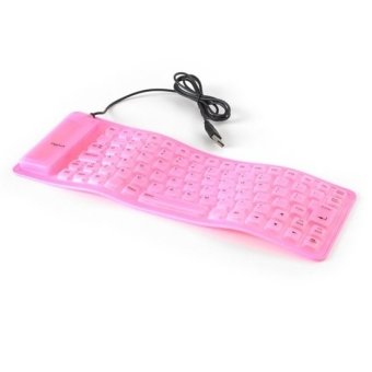 Gambar Flexible Keyboard Computer Qwerty Ergonomic Roll Up Rubber Compactand Comfort   Multicolor