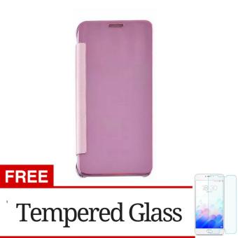 Gambar Flip Mirror Wallet Clear View Cover Case for Samsung Galaxy J2Prime   Rosegold + Gratis Tempered Glass